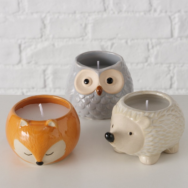 Gufo in ceramica con candela all'interno, perfetto come decoro autunnale