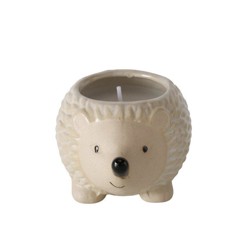 Riccio in ceramica con candela all'interno, perfetto come decoro autunnale