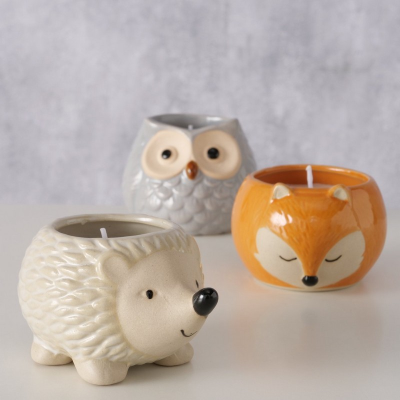 Volpe in ceramica con candela all'interno, perfetto come decoro autunnale