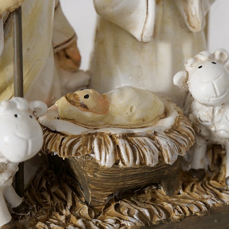 Presepe in poliresina da appoggio in 2 varianti assortite