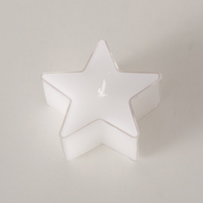 Set 3 candele tealight a forma di stella bianca