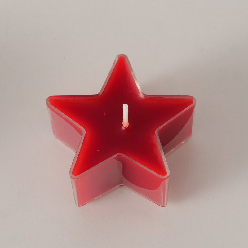 Set 3 candele tealight a forma di stella rossa