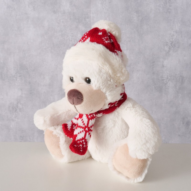 Peluche orso polare di Natale con sciarpa e cuffia