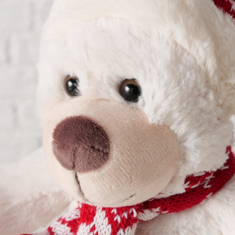 Peluche orso polare di Natale con sciarpa e cuffia