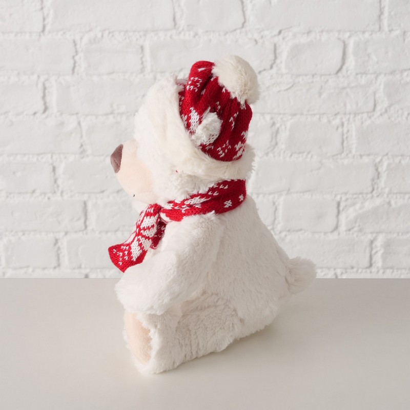 Peluche orso polare di Natale con sciarpa e cuffia