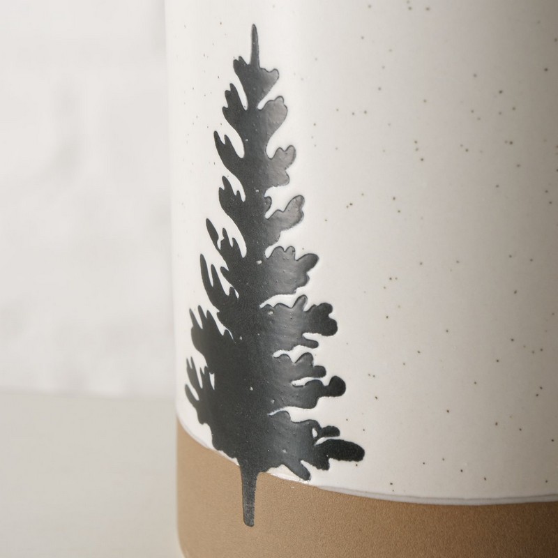 Tazza mug in gres bicolore con albero