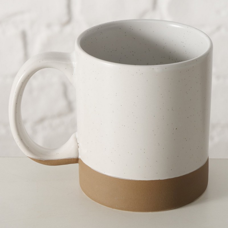 Tazza mug in gres bicolore con albero