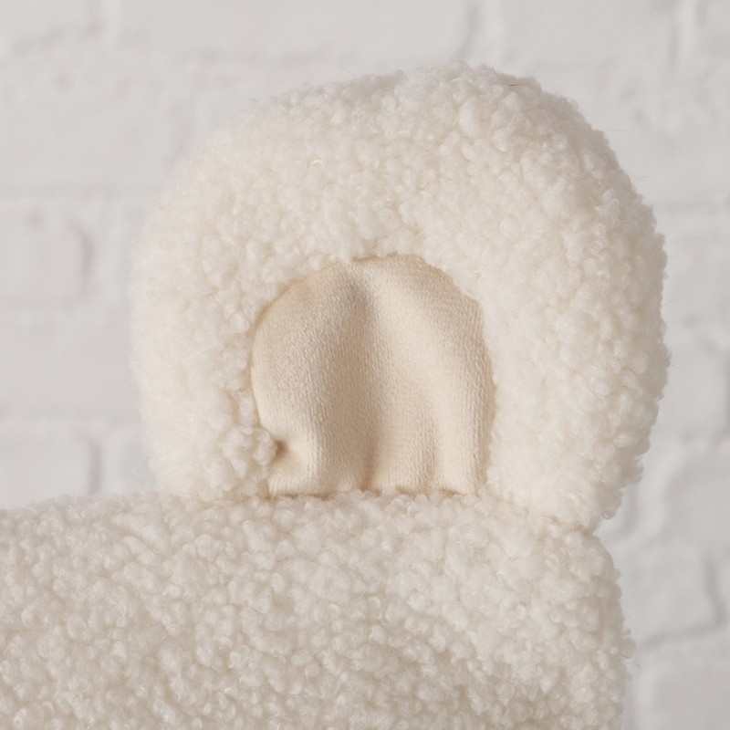 Cuscino a forma di muso di orso polare effetto bouclé