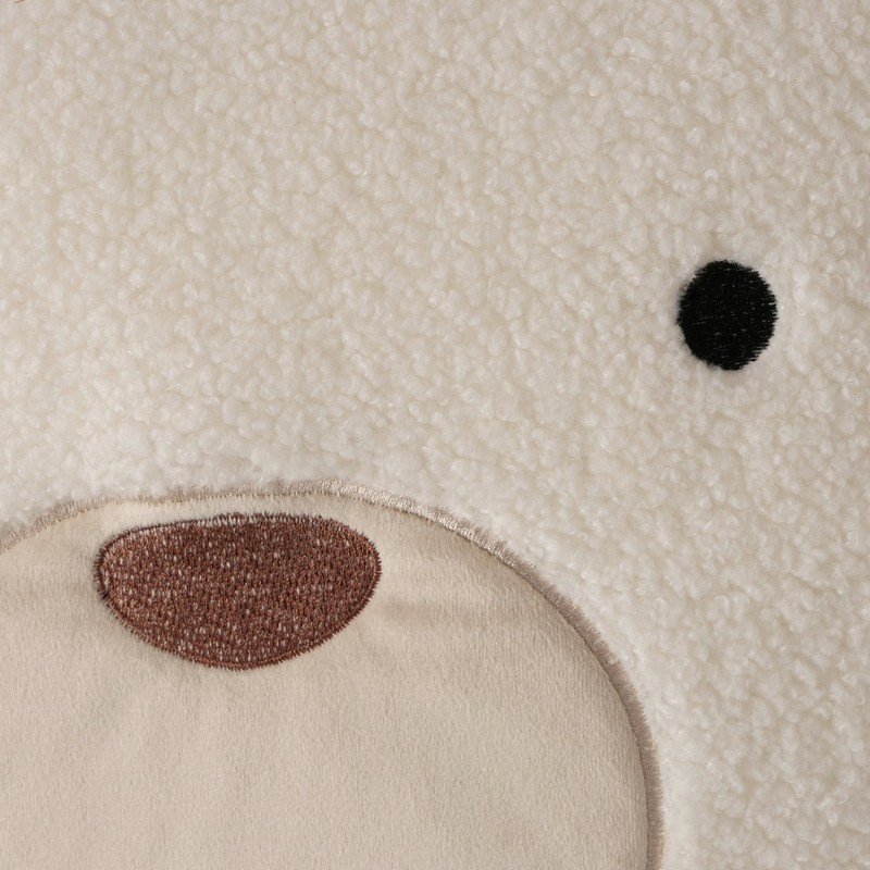 Cuscino a forma di muso di orso polare effetto bouclé