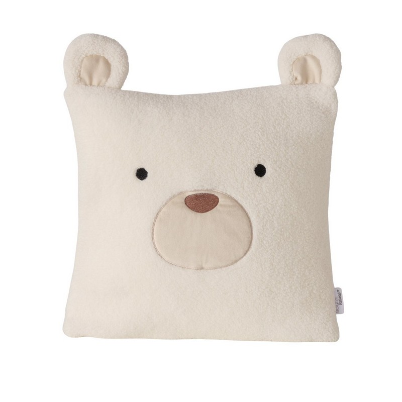 Cuscino a forma di muso di orso polare effetto bouclé