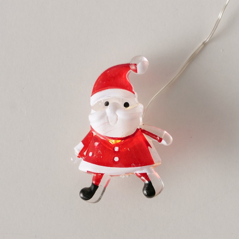 Filo di luci con 20 Babbo Natale luminosi, perfetta come illuminazione di Natale