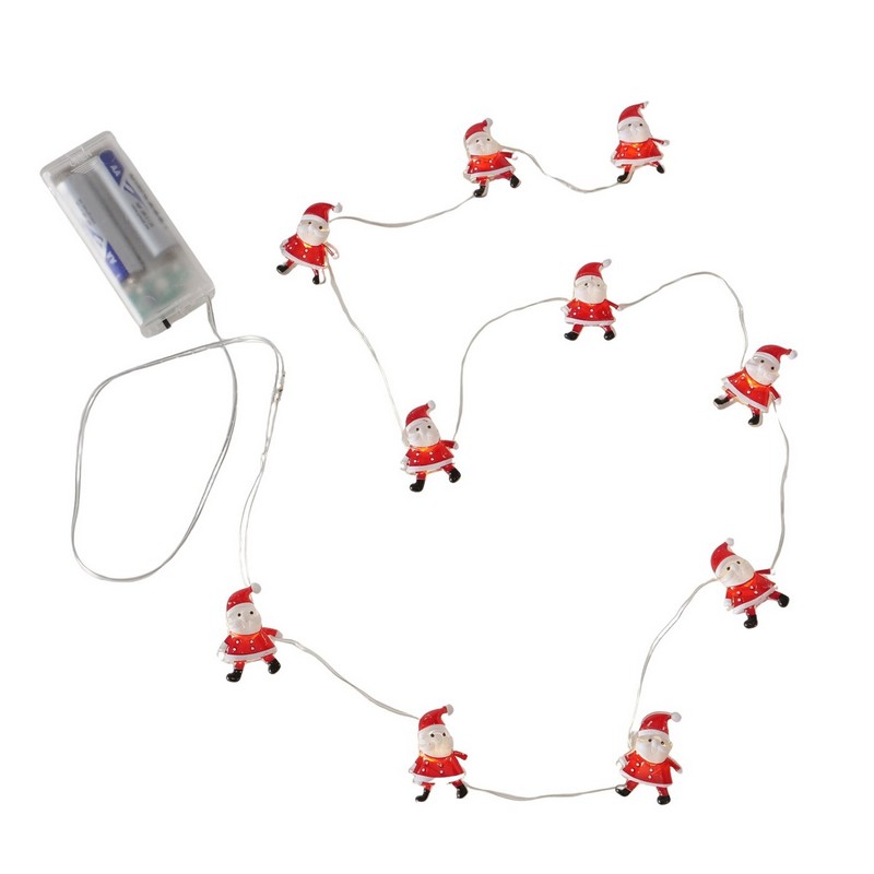 Filo di luci con 20 Babbo Natale luminosi, perfetta come illuminazione di Natale