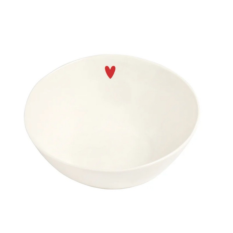 Ciotola insalatiera in gres decorata con cuore