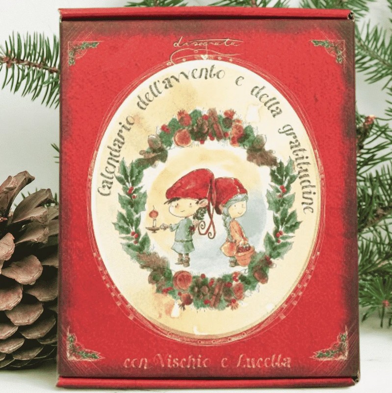 Calendario dell'avvento della gratitudine multiattività in cofanetto rosso