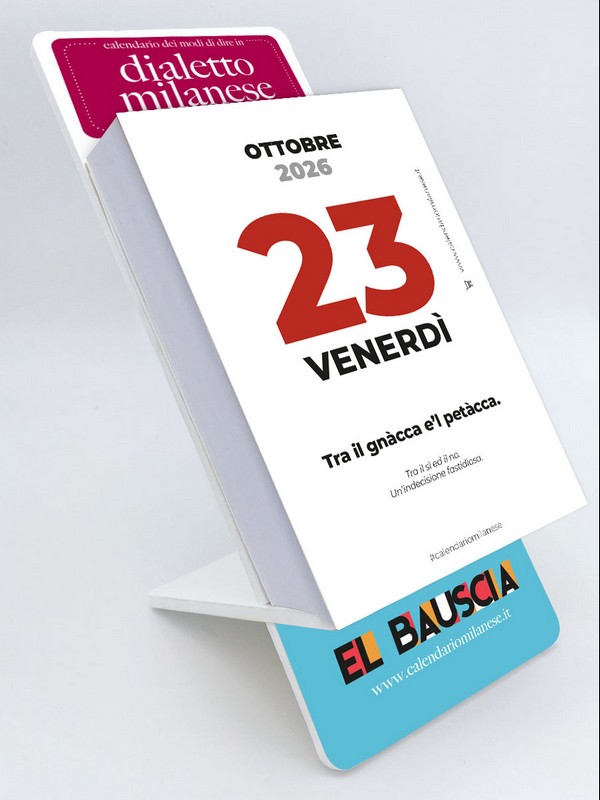 Calendario giornaliero da tavolo El Bauscia 2026 con detti e massime del dialetto milanese