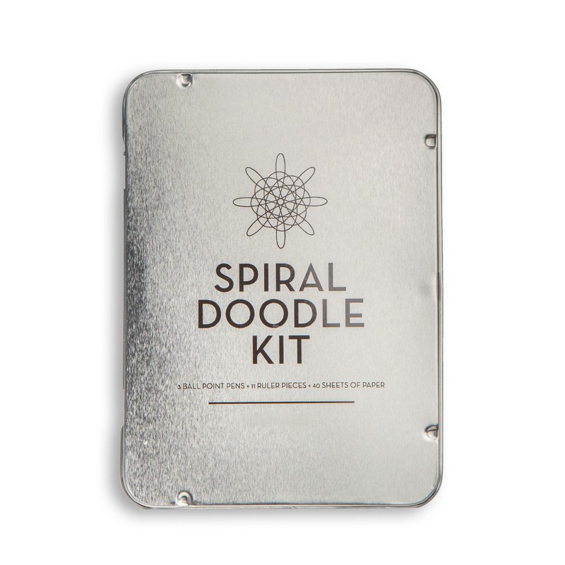 Set 11 spirali per disegnare forme geometriche con 3 penne e libricino da 40 fogli inclusi in cofanetto di metallo
