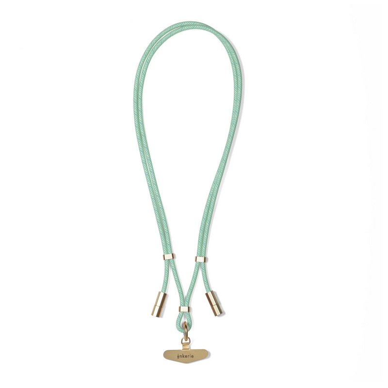 Corda porta telefono verde con doppio attacco USB C per attaccare comodamente il cellulare al caricatore