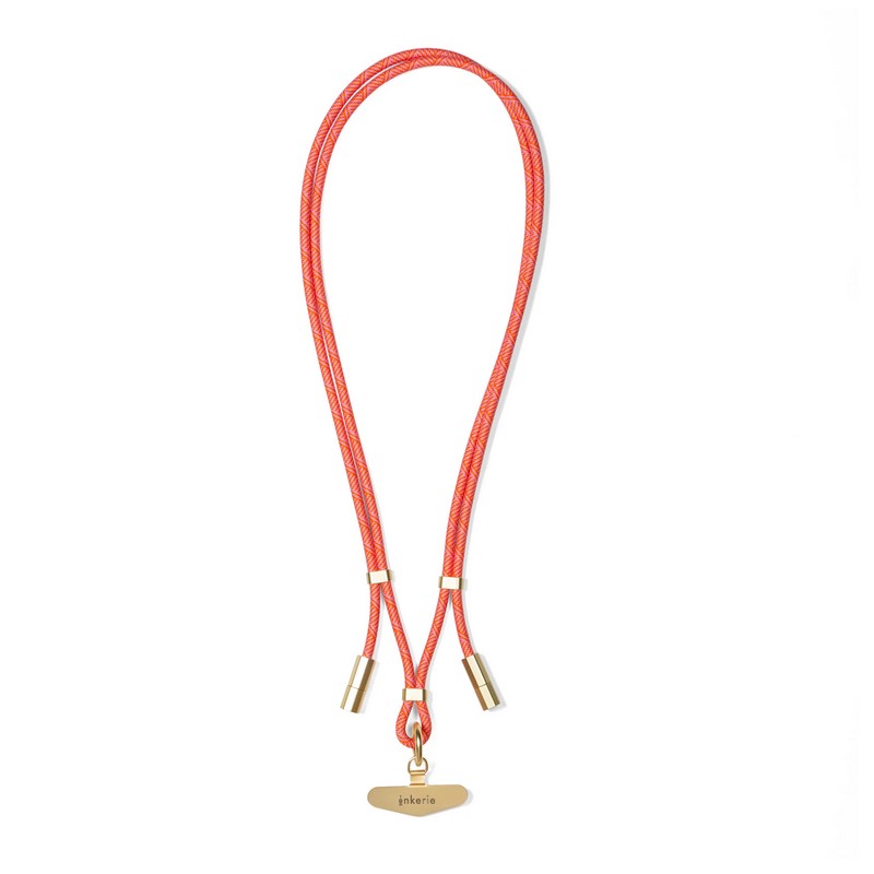 Corda porta telefono rosa con doppio attacco USB C per attaccare comodamente il cellulare al caricatore