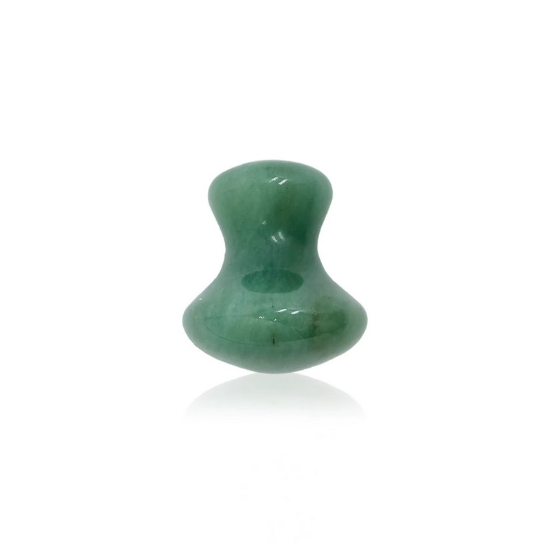 Giada verde Gua Sha per massaggi contenuta in cofanetto