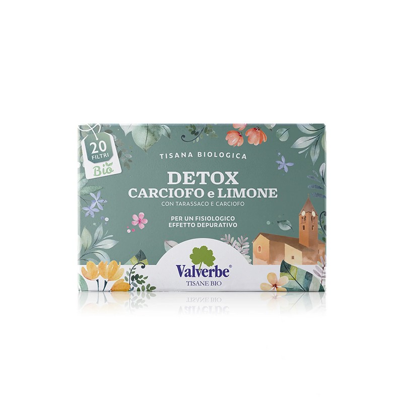 Tisana biologica detox con carciofo e limone per un fisiologico effetto depurativo, contiene 20 filtri