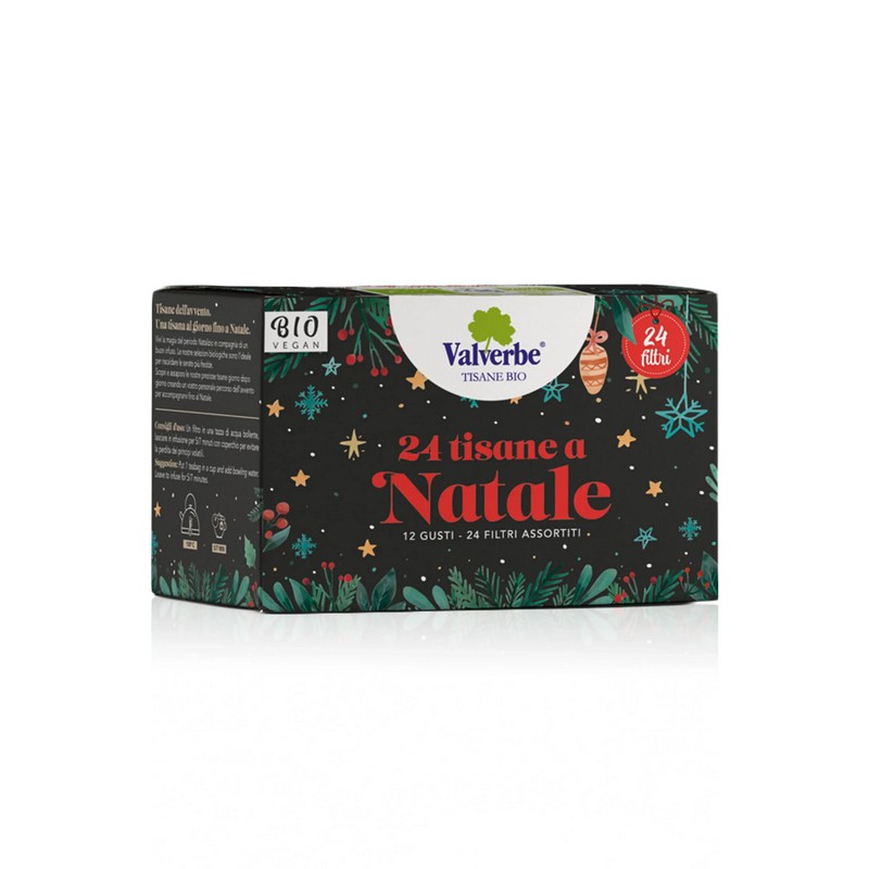 Set di 24 tisane biologiche di Natale: 12 gusti per 24 filtri in totale, un mini calendario dell’avvento per una tisana al giorno fino a Natale