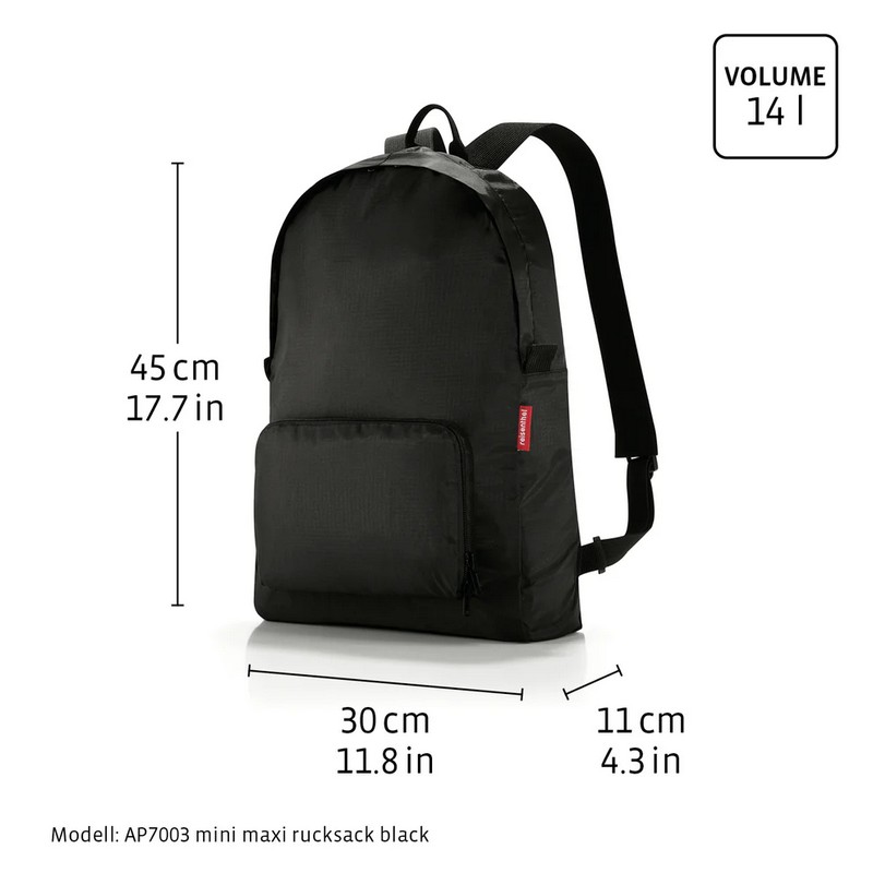 Zaino pieghevole idrorepellente nero
