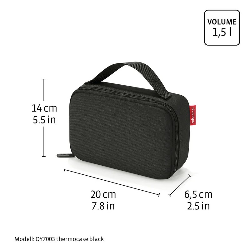 Borsa termica rossa da 1.5 litri con chiusura zip, manico e tasca interna, ideale per mantenere la temperatura di cibo, farmaci e cosmetici