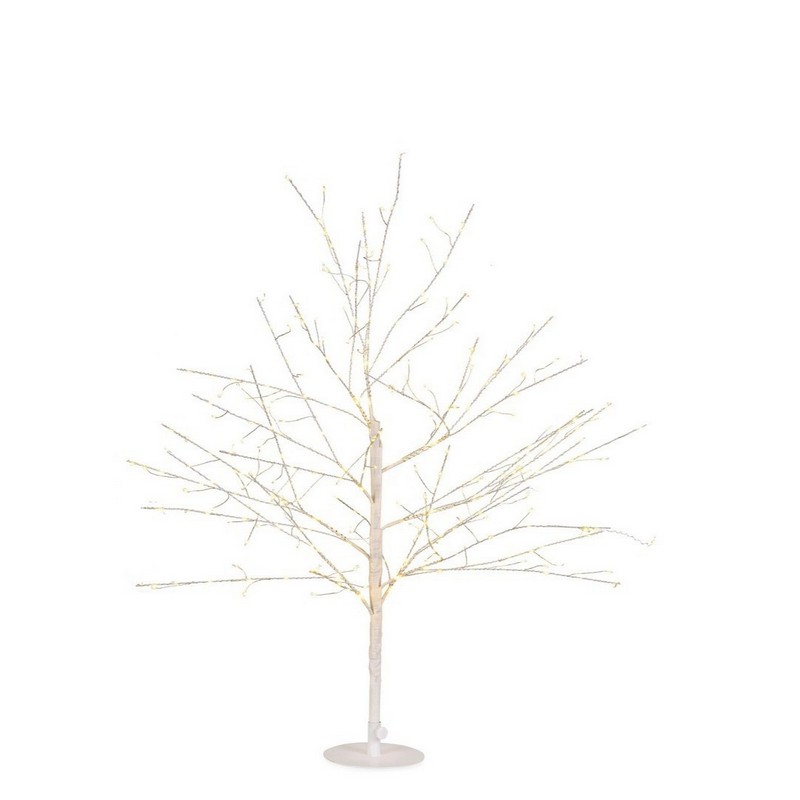 Albero di Natale bianco di rami con 360 microled e alto 90 cm