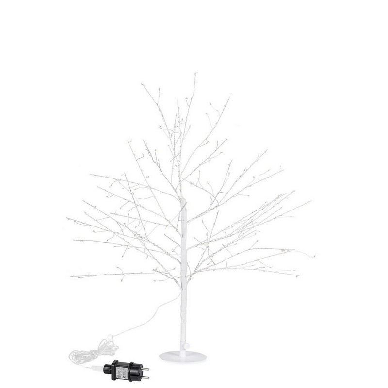 Albero di Natale bianco di rami con 360 microled e alto 90 cm