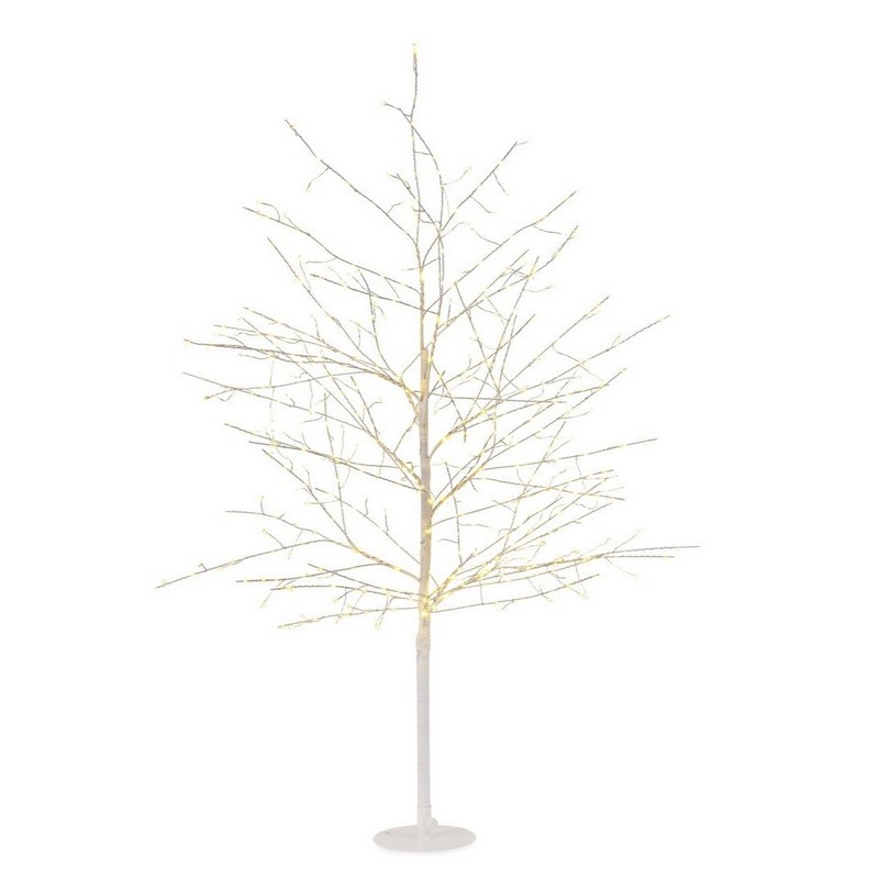 Albero di Natale bianco di rami con 600 microled e alto 120 cm