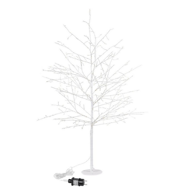 Albero di Natale bianco di rami con 600 microled e alto 120 cm