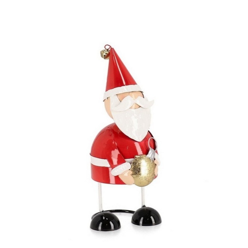 Babbo Natale con pallina di Natale in metallo, perfetto come idea regalo di Natale e per arricchire la tua collezione di Babbi Natale!