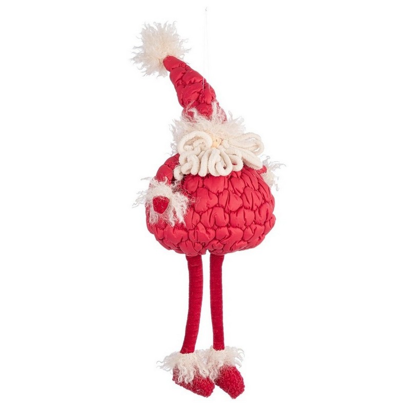 Babbo Natale con piumino rosso da appendere, ideale come decoro natalizio, un originale decoro di Natale utilizzabile come addobbo per albero di Natale
