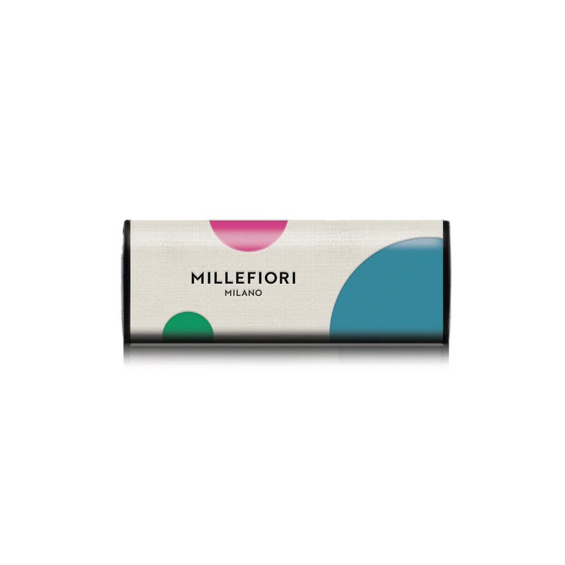 Profumatore per auto Millefiori Icon Textile con essenza Rose espresso e scocca in tessuto con motivo a sfere colorate