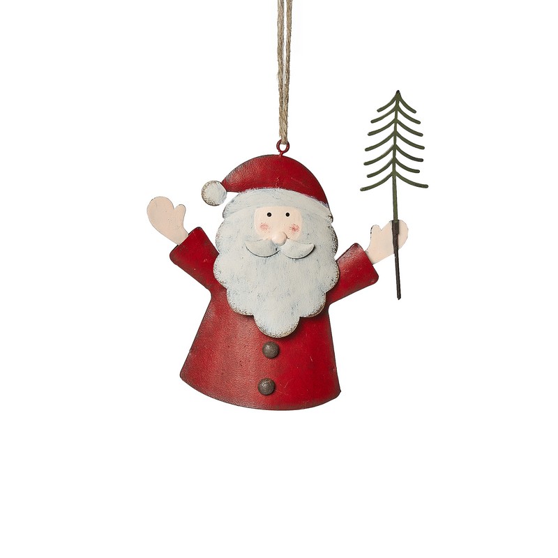 Campanella Babbo Natale in metallo da appendere, ideale come decoro natalizio
