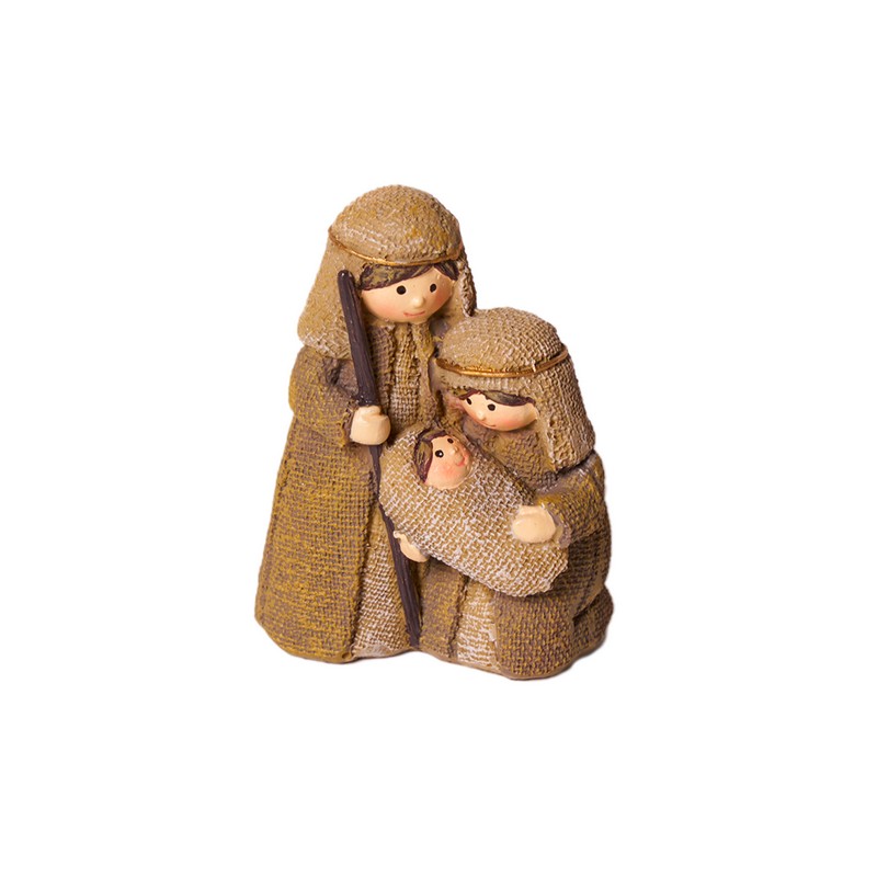 Mini natività marrone da appoggio in poliresina