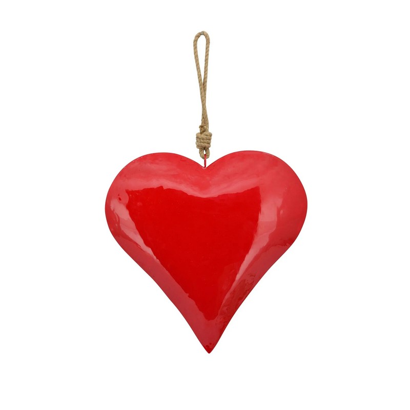 Cuore rosso in metallo da appendere
