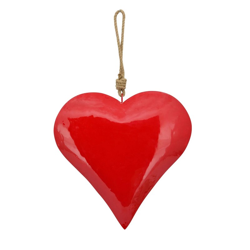 Cuore rosso in metallo da appendere