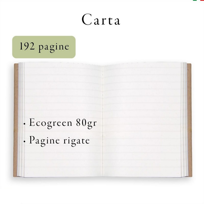 Quaderno a righe con copertina grigia in ricuoio (cuoio riciclato) con fiori ricamati, perfetto come idea regalo originale