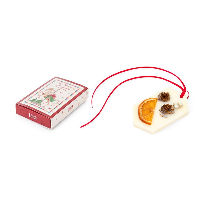 Profumatore per cassetti di Natale con arancia e pigne in scatola regalo, una perfetta idea regalo di Natale