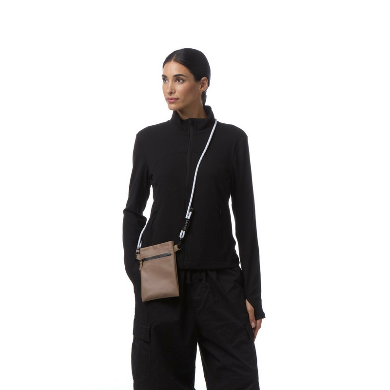 Borsa a tracolla unisex impermeabile color marrone nocciola, perfetta per portare cellulare, occhiali, portafogli ecc. - un'utilissima idea regalo donna e uomo 