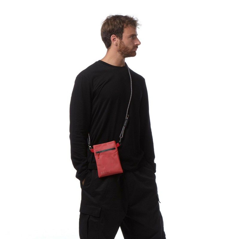 Borsa a tracolla unisex impermeabile rossa, perfetta per portare cellulare, occhiali, portafogli ecc. - un'utilissima idea regalo donna e uomo 