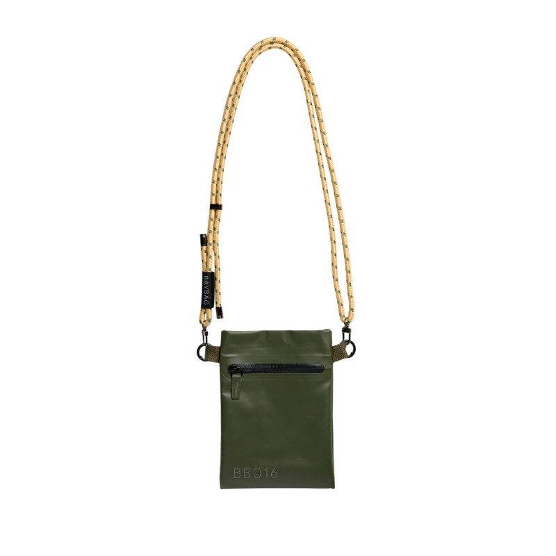 Borsa a tracolla unisex impermeabile color verde scuro, perfetta per portare cellulare, occhiali, portafogli ecc. - un'utilissima idea regalo donna e uomo 