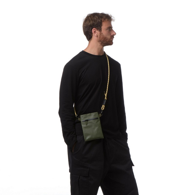 Borsa a tracolla unisex impermeabile color verde scuro, perfetta per portare cellulare, occhiali, portafogli ecc. - un'utilissima idea regalo donna e uomo 