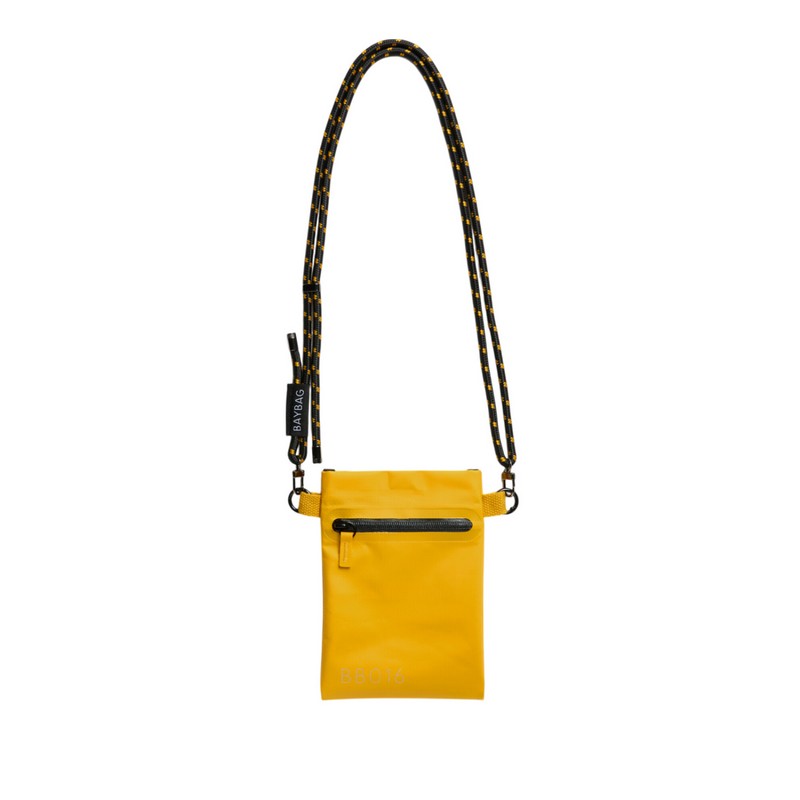 Borsa a tracolla unisex impermeabile gialla senape, perfetta per portare cellulare, occhiali, portafogli ecc. - un'utilissima idea regalo donna e uomo