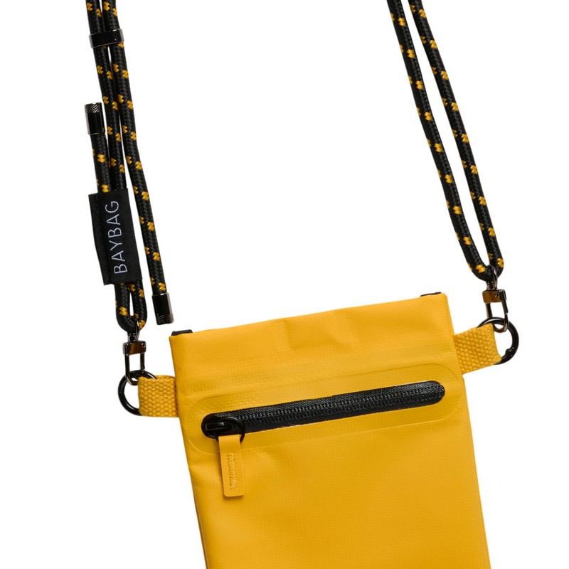Borsa a tracolla unisex impermeabile gialla senape, perfetta per portare cellulare, occhiali, portafogli ecc. - un'utilissima idea regalo donna e uomo