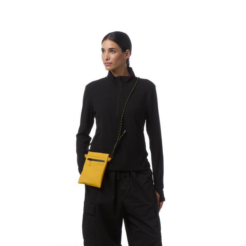 Borsa a tracolla unisex impermeabile gialla senape, perfetta per portare cellulare, occhiali, portafogli ecc. - un'utilissima idea regalo donna e uomo