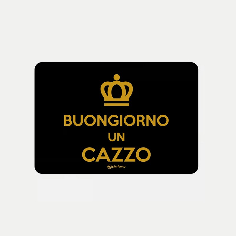 Tovaglietta americana nera in PP decorata con scritta “Buongiorno un cazzo”, una idea regalo divertente e originale per tutti