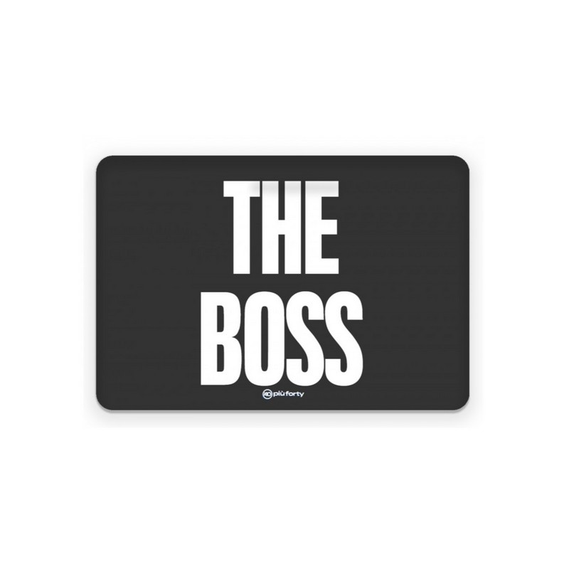 Tovaglietta americana nera in PP decorata con scritta “The boss”, una idea regalo divertente e originale per tutti