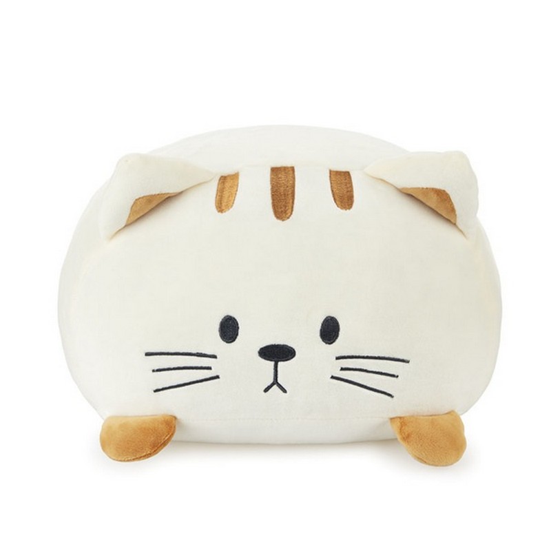 Morbidissimo cuscino gatto bianco con striature beige, una magnifica idea regalo tema gatto o per amiche gattare!